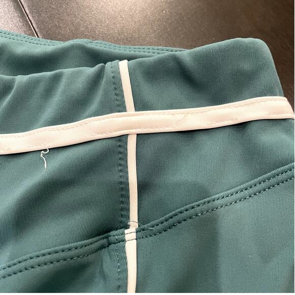 Yellow the Label Colby Contour Leggings Green White Piping Women's Size XL - Picture 3 of 4